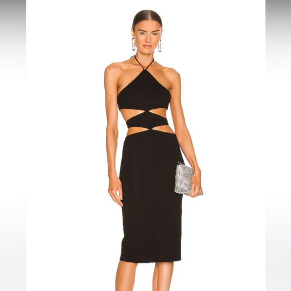 Silvana Midi Dress in Black - Picture 1 of 6